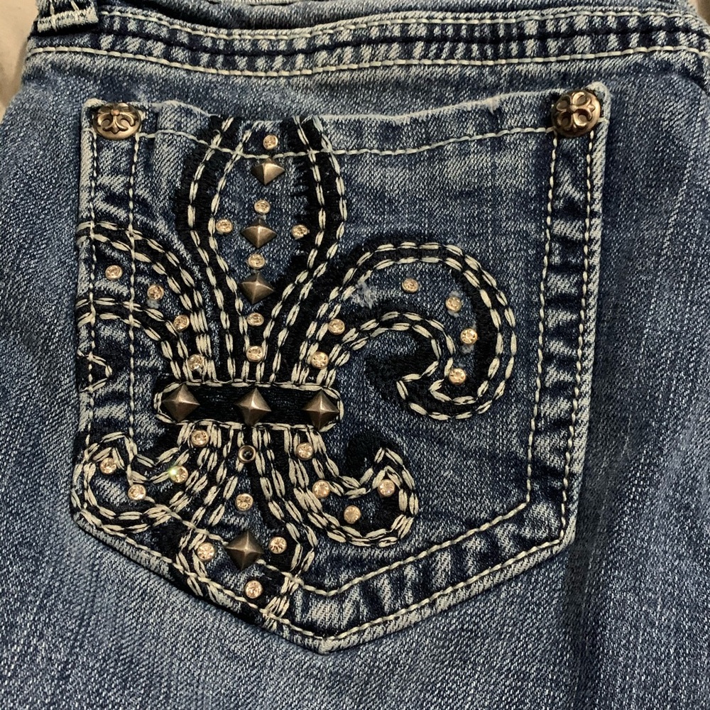 SOLD Miss Me Jp4369st-2 Straight Jeans fleur-de-l - Picture 6 of 6